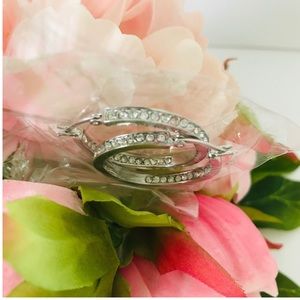 CZ Silver Hoop Earrings
